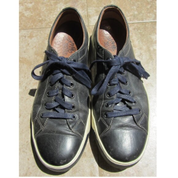 Johnston & Murphy Navy Blue Leather Size 8.5 Sneakers - Picture 1 of 3